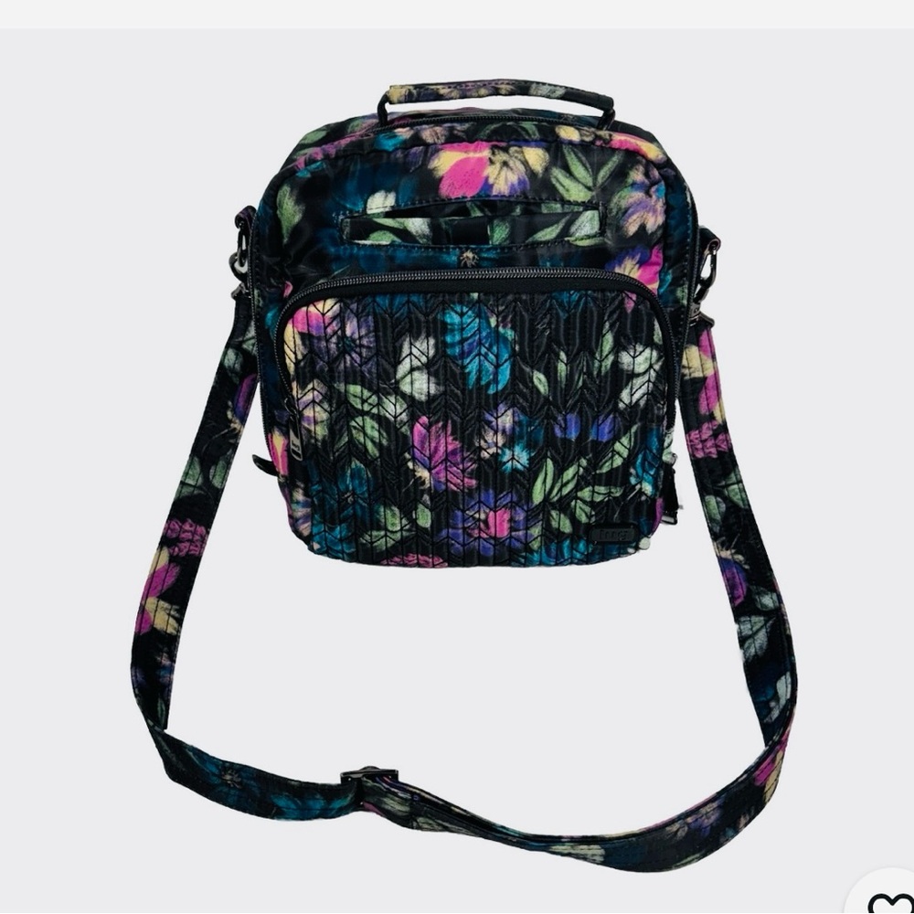 LUG Ranger Crossbody Shoulder Bag Bloom Black Floral Quilted - Picture 2 of 14